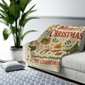 Christmas Sherpa Fleece Blanket - Cozy Holiday Decor with Merry Christmas Design