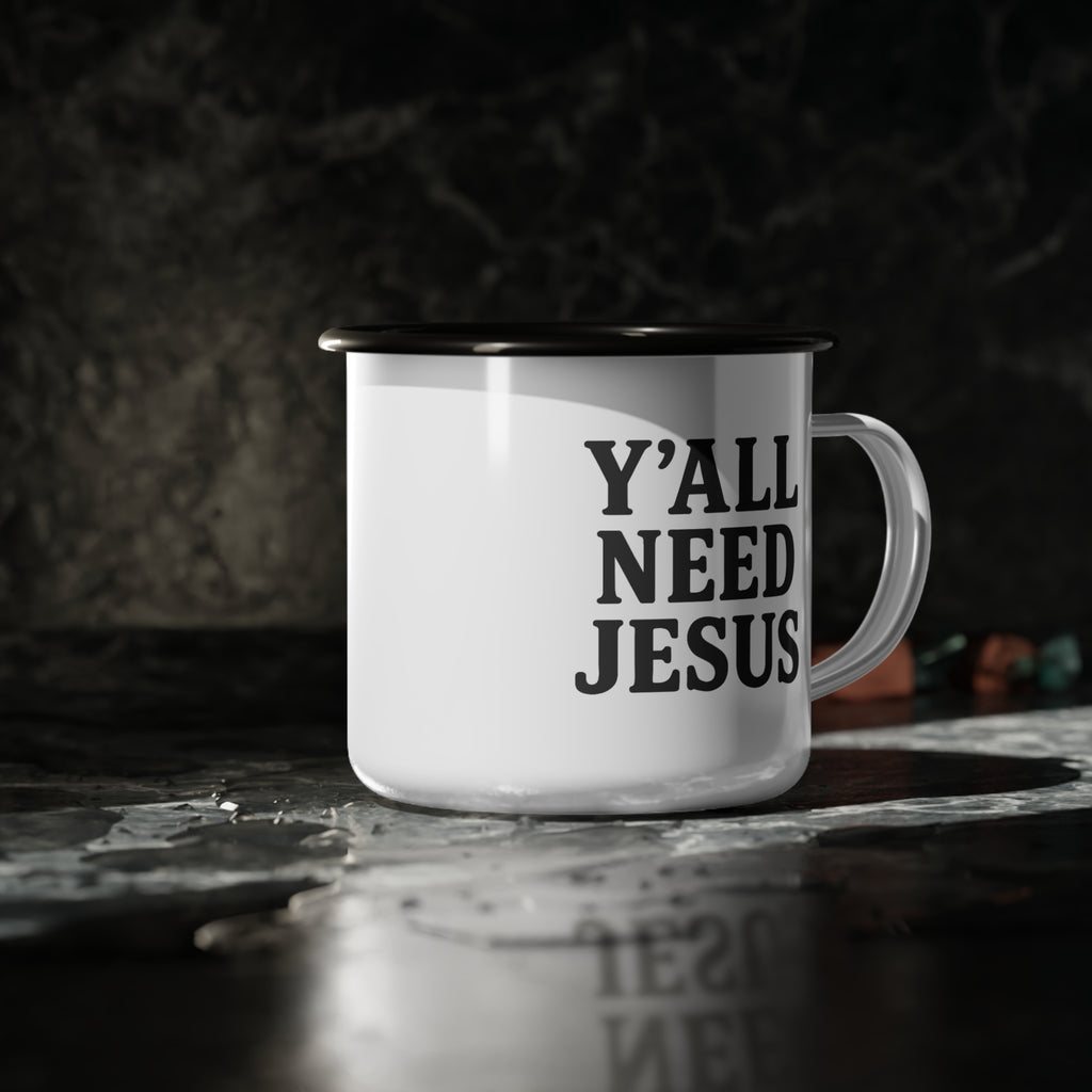 Y'all Need Jesus Enamel Camp Mug