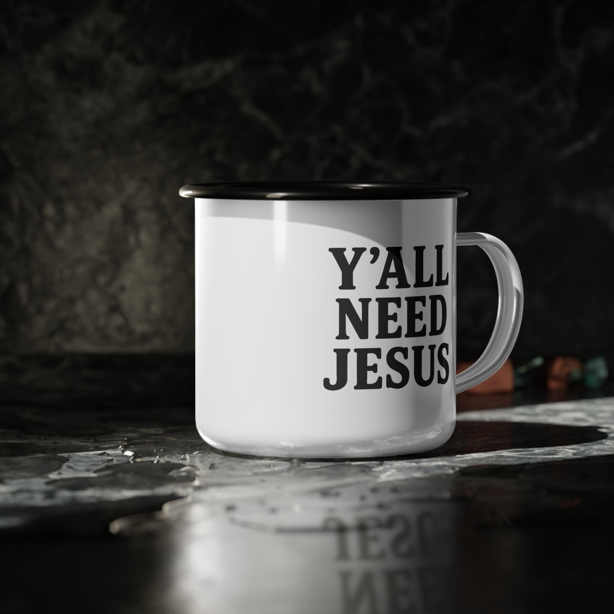 Y'all Need Jesus Enamel Camp Mug
