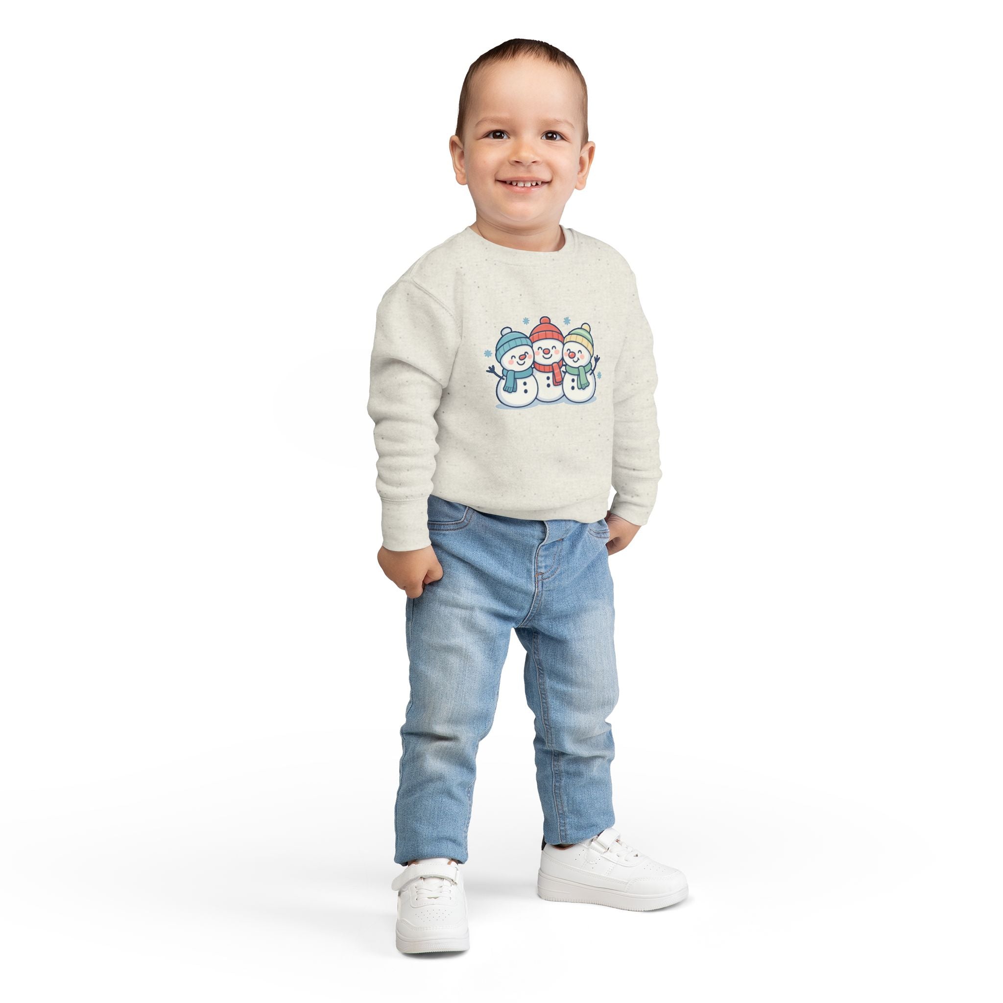 Toddler Sweatshirt - Cute Trio Snowmen Holiday Sweater for Kids