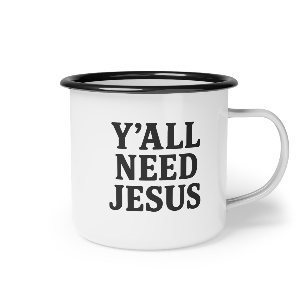 Y'all Need Jesus Enamel Camp Mug