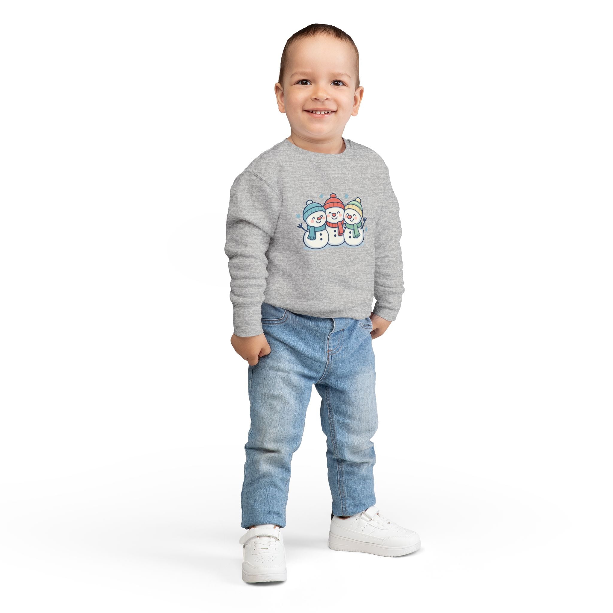 Toddler Sweatshirt - Cute Trio Snowmen Holiday Sweater for Kids