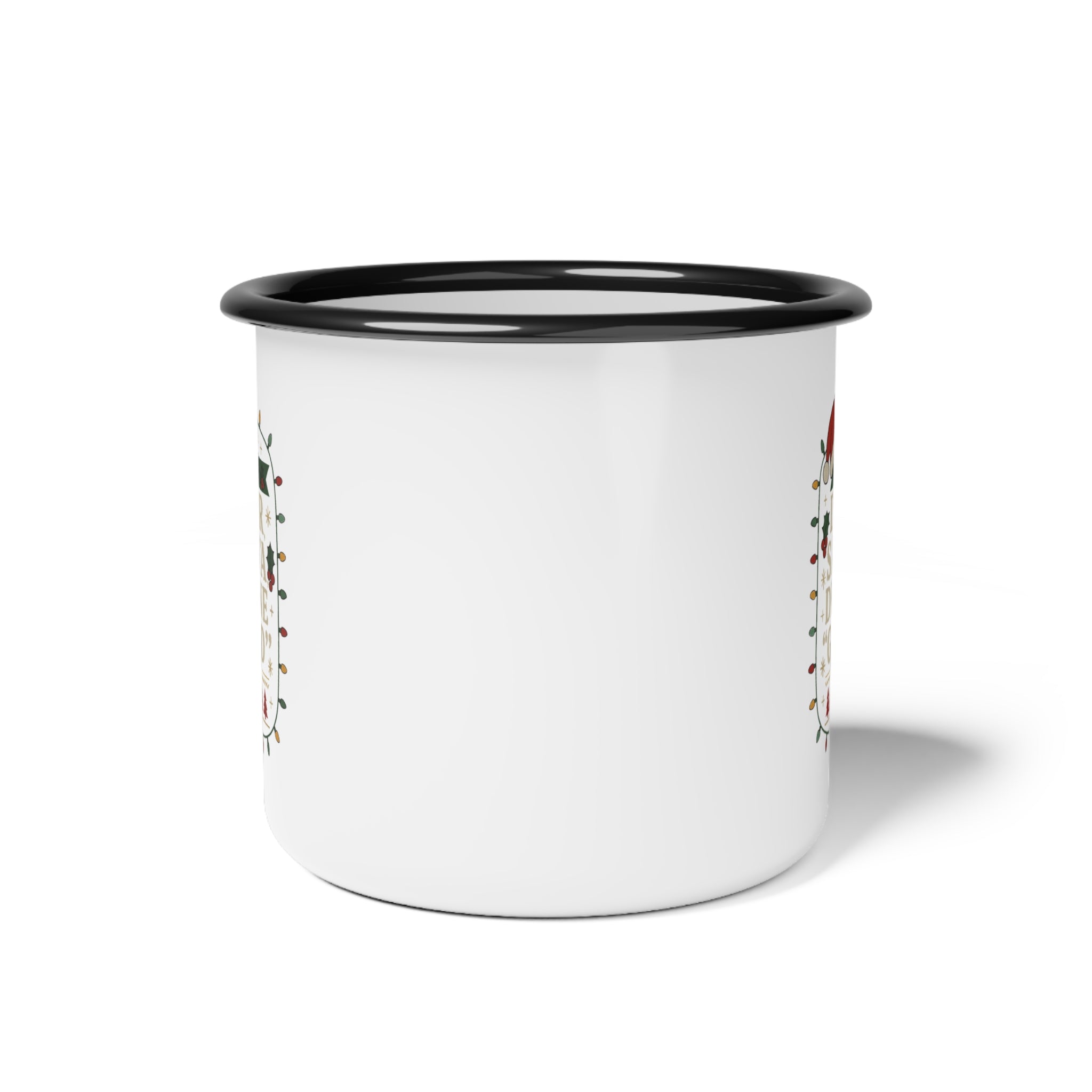 Christmas Enamel Camp Cup - "Dear Santa, Define Good" Vintage Holiday Mug