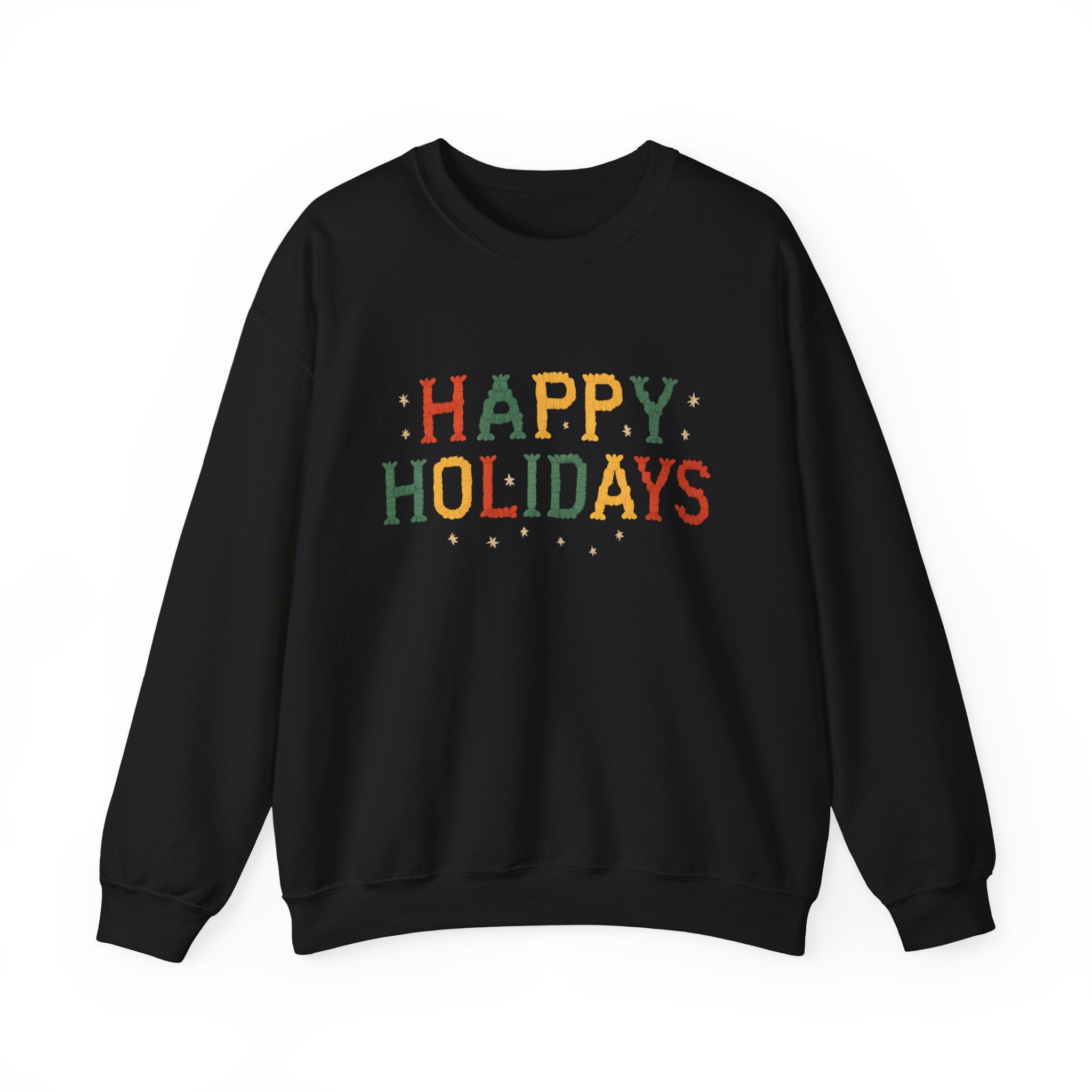 Happy Holidays Crewneck Sweatshirt — Festive Holiday Graphic Pullover