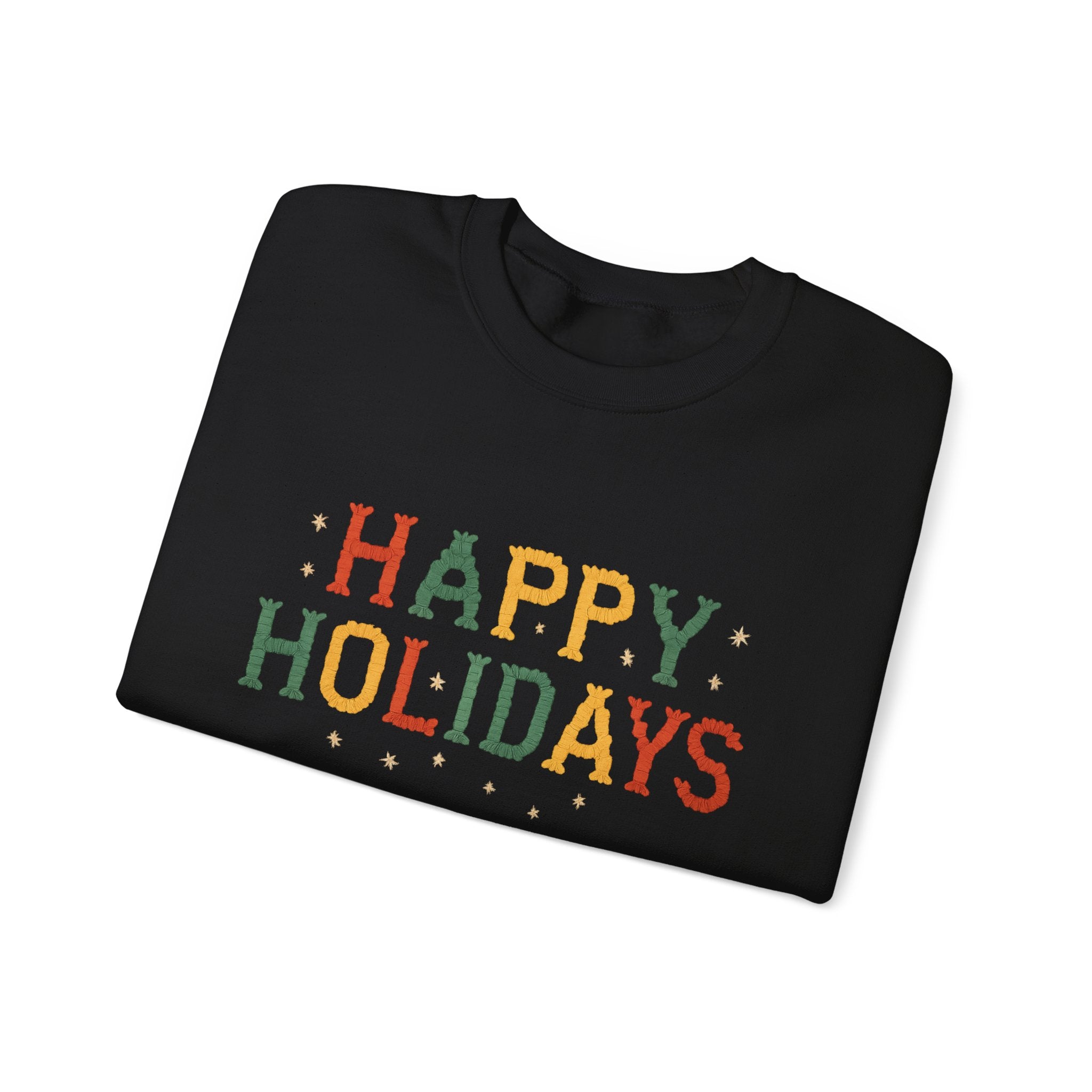 Happy Holidays Crewneck Sweatshirt — Festive Holiday Graphic Pullover