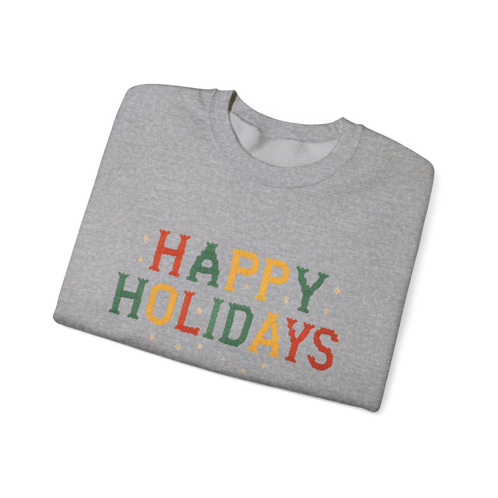 Happy Holidays Crewneck Sweatshirt — Festive Holiday Graphic Pullover