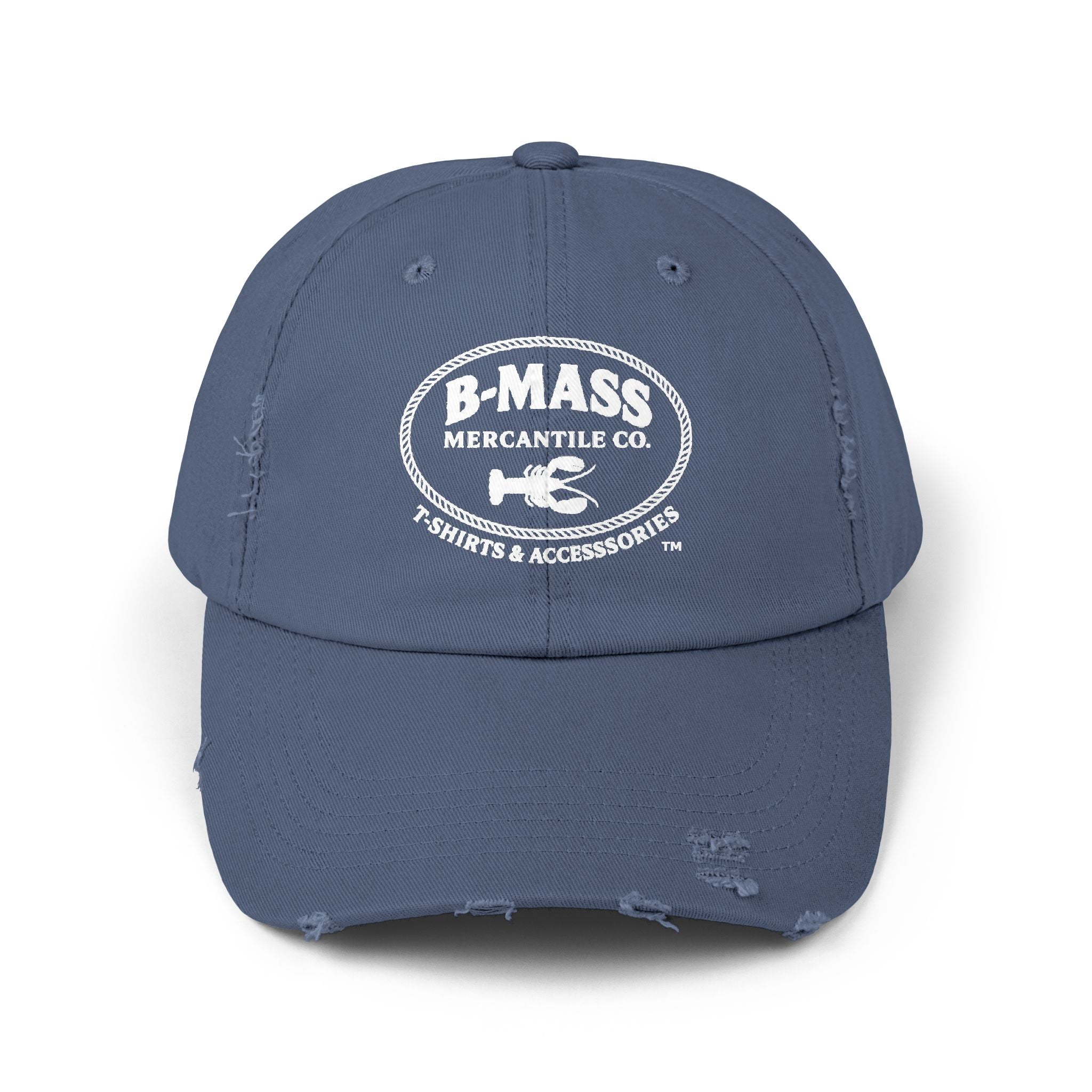 Vintage-Inspired Unisex Distressed Cap with B-Mass Mercantile Co Logo