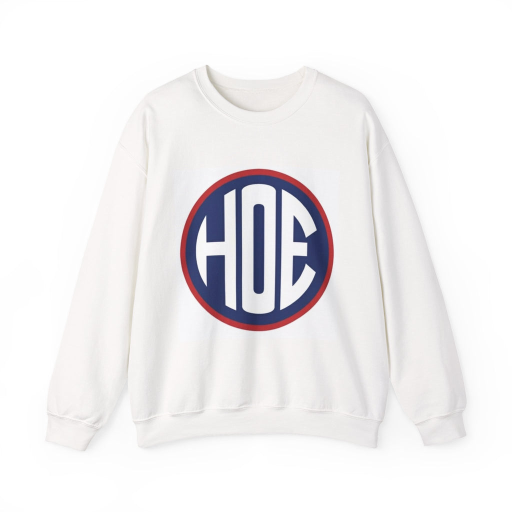 HOE Monogram Crewneck Sweatshirt — Retro Circle Logo Pullover