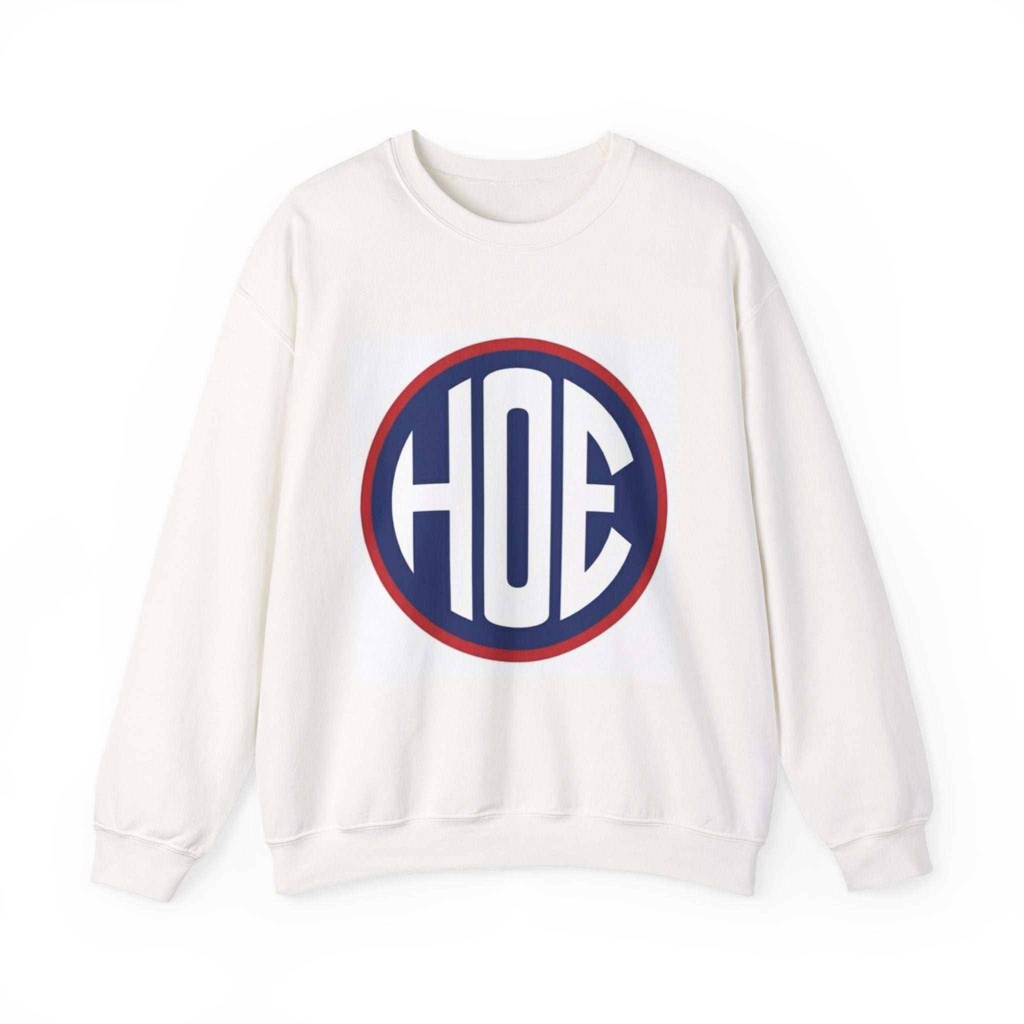 HOE Monogram Crewneck Sweatshirt — Retro Circle Logo Pullover