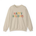 Happy Holidays Crewneck Sweatshirt — Festive Holiday Graphic Pullover