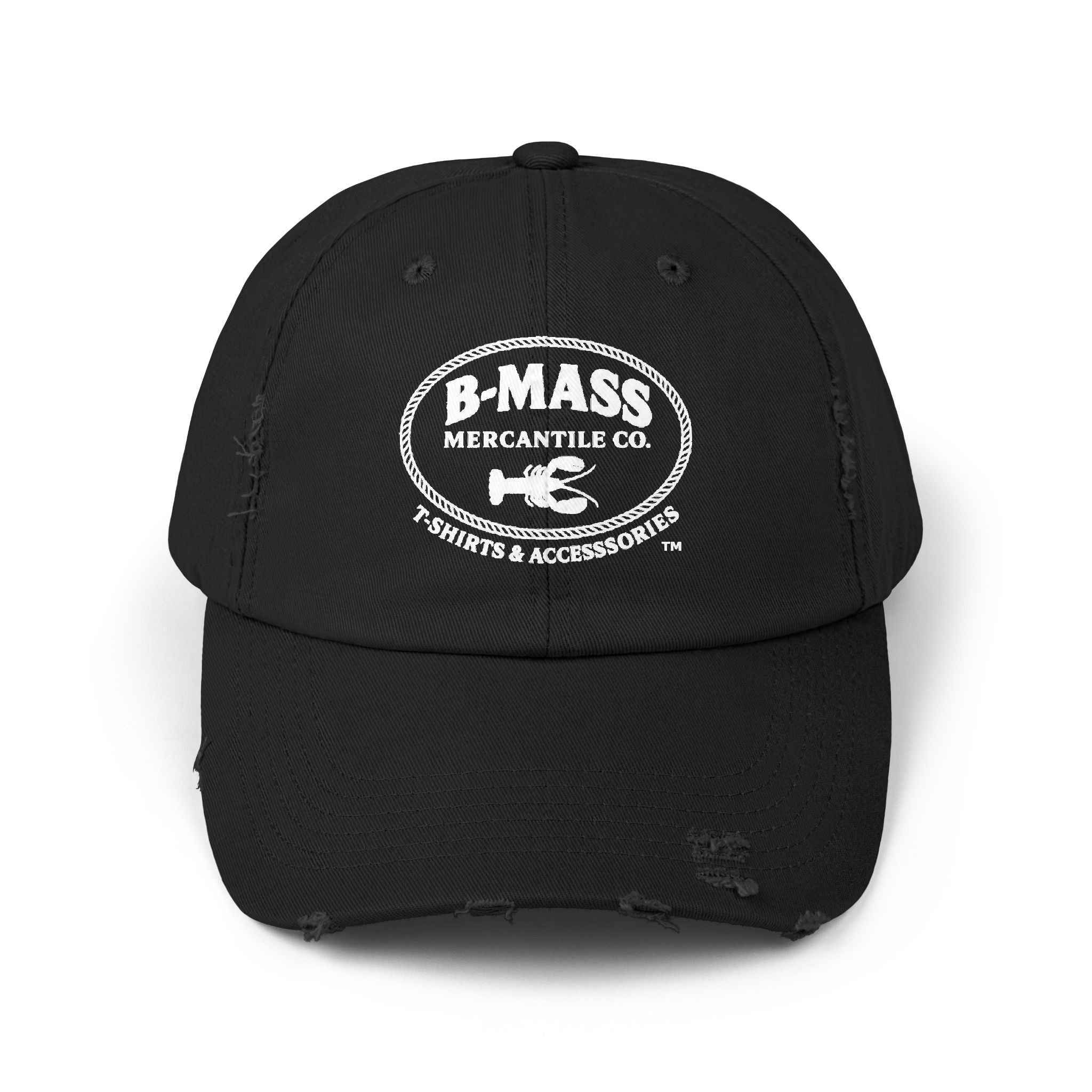 Vintage-Inspired Unisex Distressed Cap with B-Mass Mercantile Co Logo