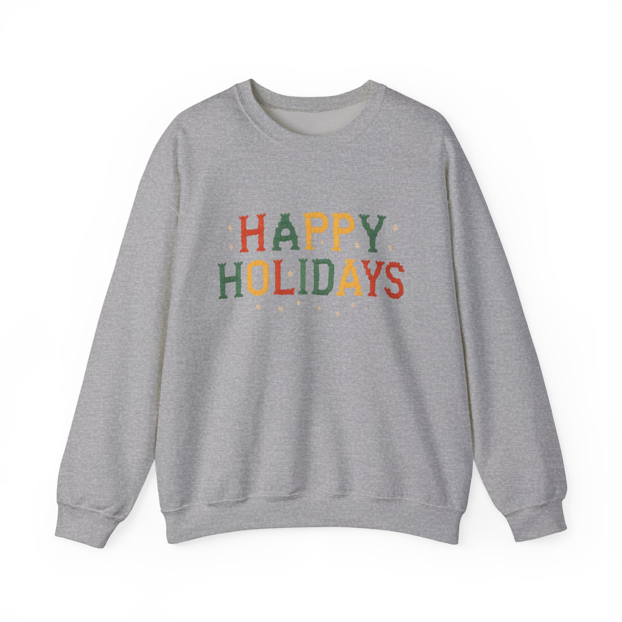 Happy Holidays Crewneck Sweatshirt — Festive Holiday Graphic Pullover
