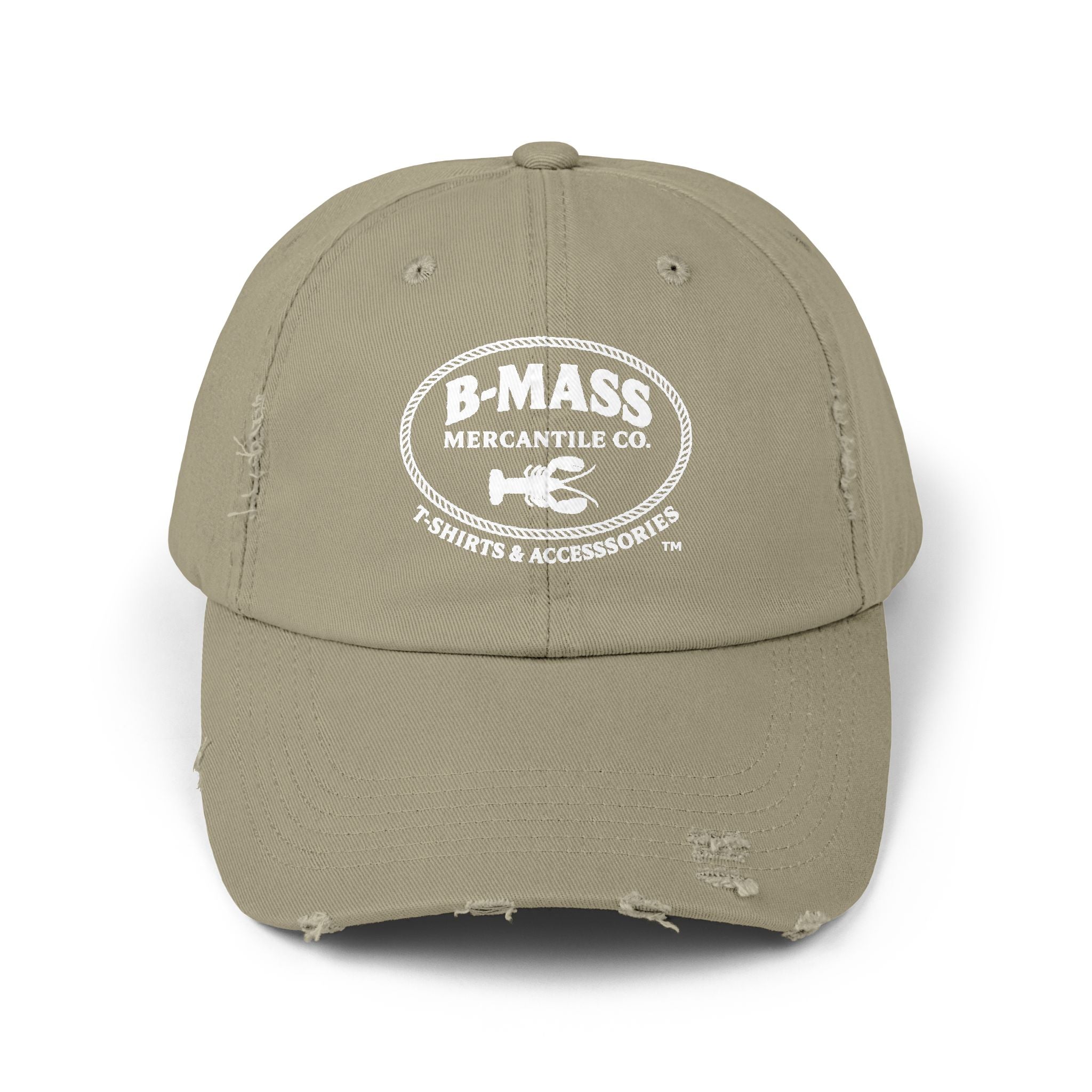 Vintage-Inspired Unisex Distressed Cap with B-Mass Mercantile Co Logo