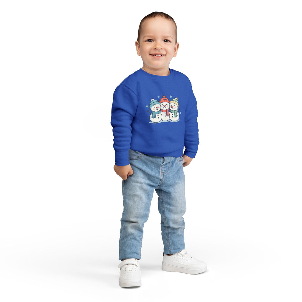 Toddler Sweatshirt - Cute Trio Snowmen Holiday Sweater for Kids