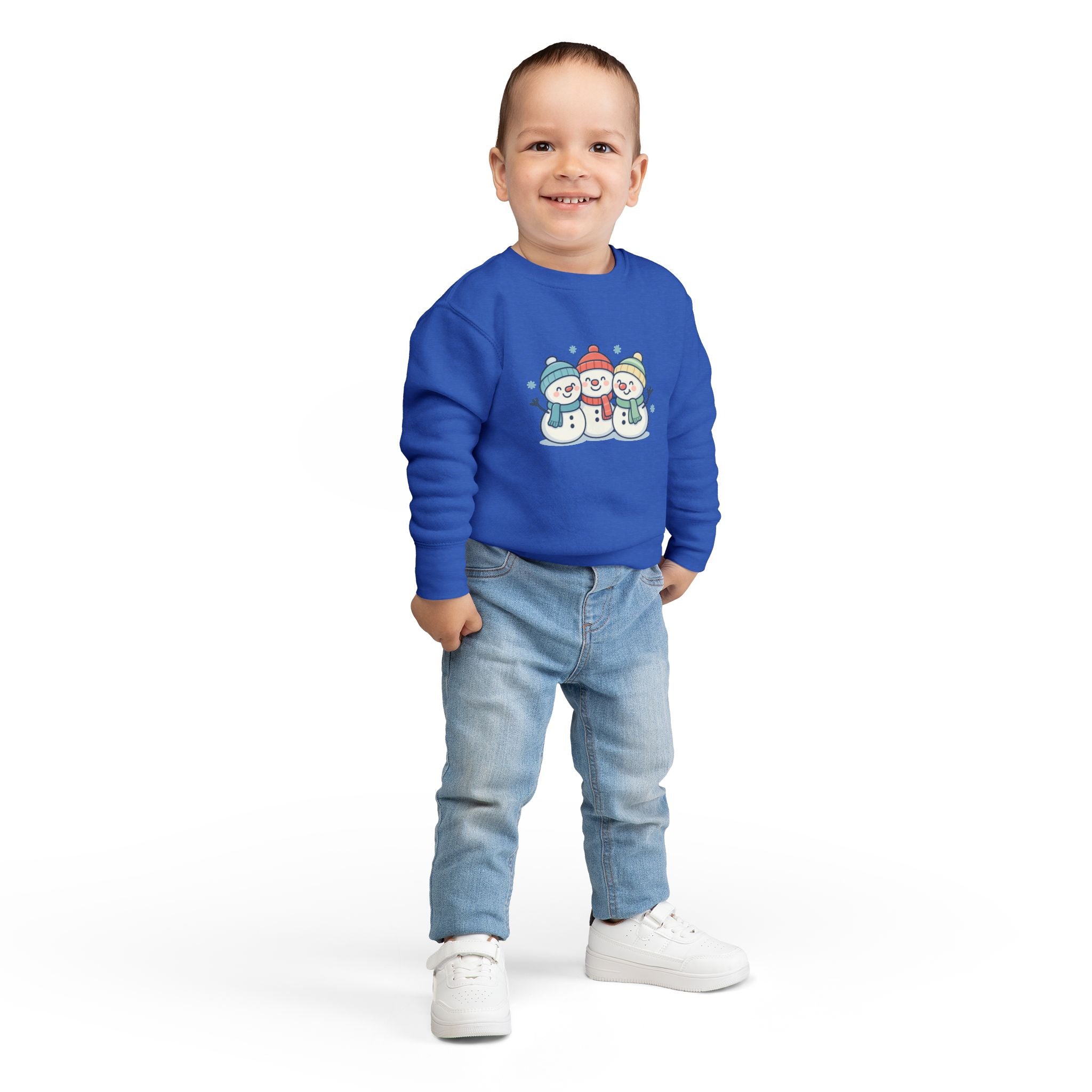 Toddler Sweatshirt - Cute Trio Snowmen Holiday Sweater for Kids