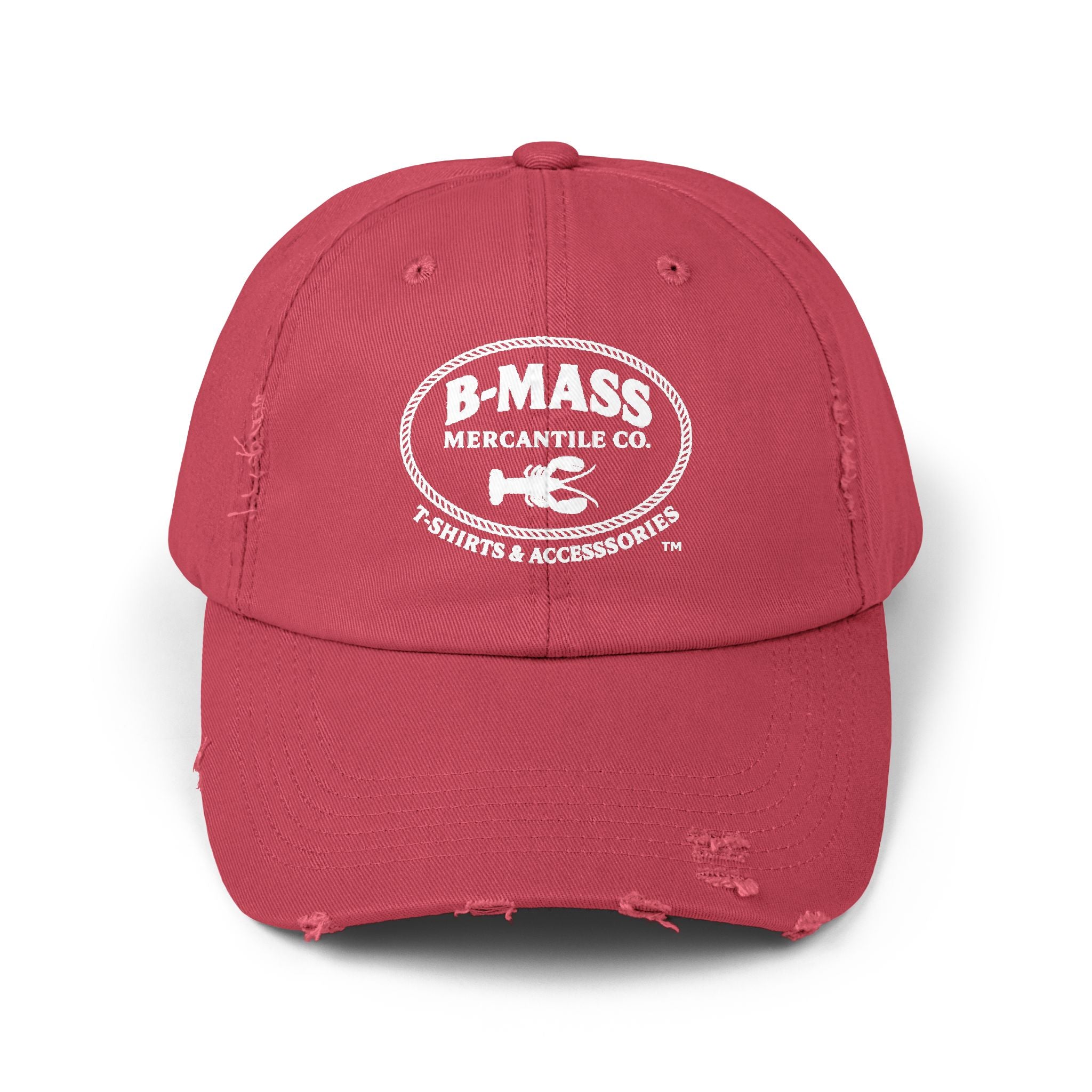 Vintage-Inspired Unisex Distressed Cap with B-Mass Mercantile Co Logo