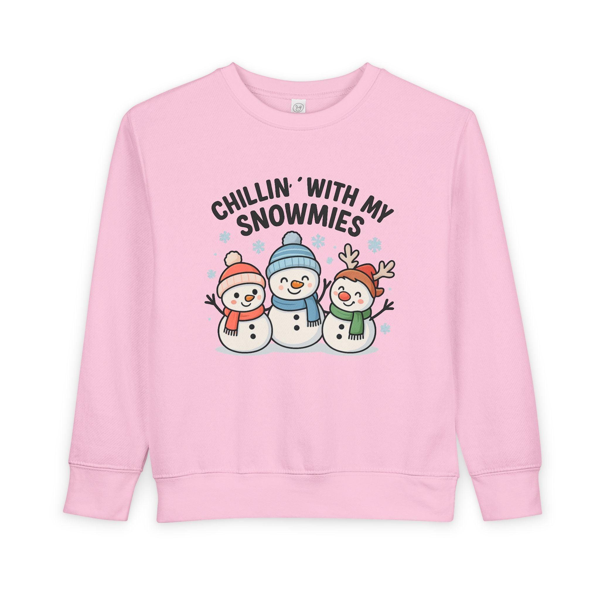 Toddler Sweatshirt — "Chillin' With My Snowmies" Cute Snowman Holiday Pullover